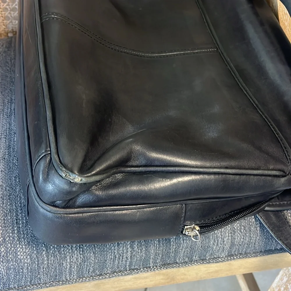 Vintage Coach supple black leather laptop, briefcase Crossbody J23-5237 unisex - Picture 11 of 12